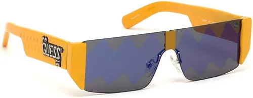 Vista 7 de GUESS Gafas de sol con logotipo sin montura x J Balvin para hombre, Amarillo