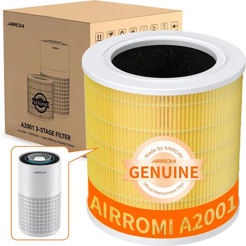 Vista 12 de AIRROMI A2001 Filtro de repuesto para purificador de aire HEPA, filtro original 3 en 1, elimina el 99.97% de partículas de 0.3 micrones, 2