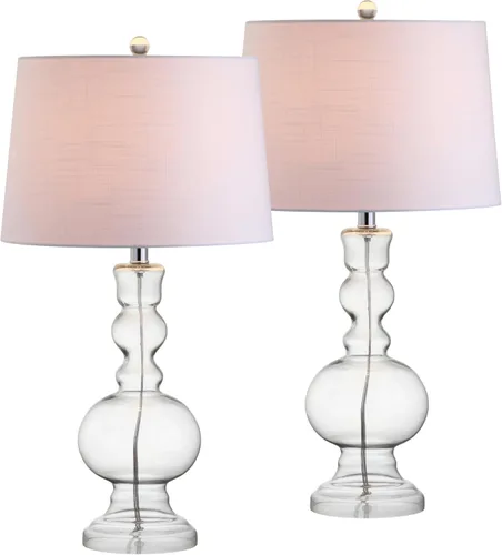 Vista 11 de JONATHAN Y Juego de 2 lámparas de mesa de cristal azul marino de 28.5 pulgadas para decoración de sala de estar, dormitorio, lámparas de noche