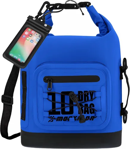 Vista 80 de MORXPLOR Bolsa seca impermeable, 5L/10L/20L/30L/40L/55L Mochila seca con funda impermeable para teléfono para natación, kayak