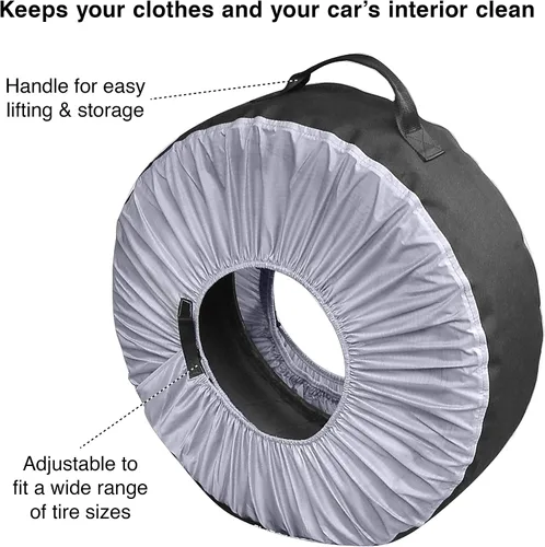 Vista 2 de Kurgo Seasonal Tire Tote & Wheel Felts Spare Tire Cover Portable Wheel Bags Winter Tire Cover Eco-Friendly Tire Totes Handle for Easy