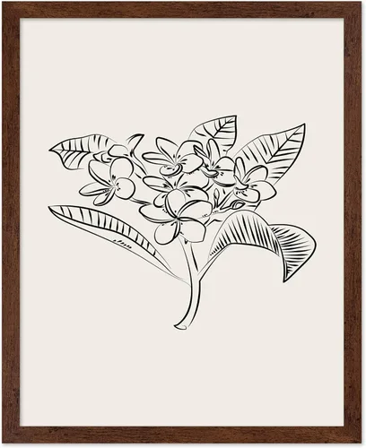 Vista 47 de Poster Master Póster Plumeria - Impresión de flores retro, arte floral, arte de flores tropicales, arte de línea - Arte de boceto - Arte abstracto