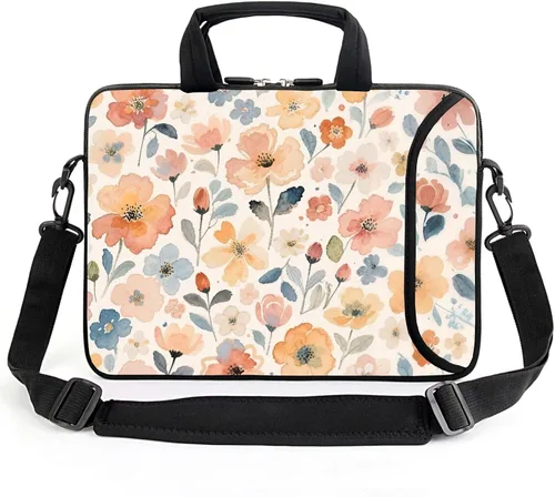 Vista 15 de AMARY Funda para portátil de 15.4" 15.6" pulgadas, estuche para chromebook, correa de hombro ajustable con asa, bolsillo para accesorios