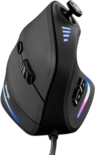Vista 8 de TRELC Mouse inalámbrico para juegos con balancín 5 D, 24000 DPI/11 botones programables, mouse ergonómico para conexión de 2 dispositivos