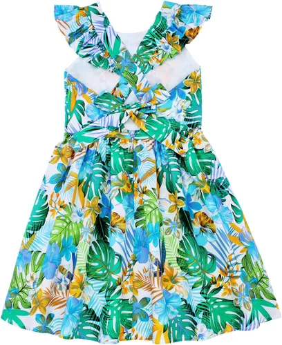 Vista 321 de Vestido de verano para niña, de algodón, con diseño floral
