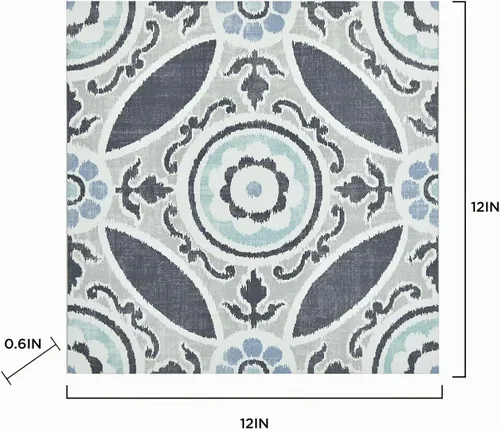 Vista 8 de FloorPops FP2484 Sienna Azulejos de suelo adhesivos, color gris