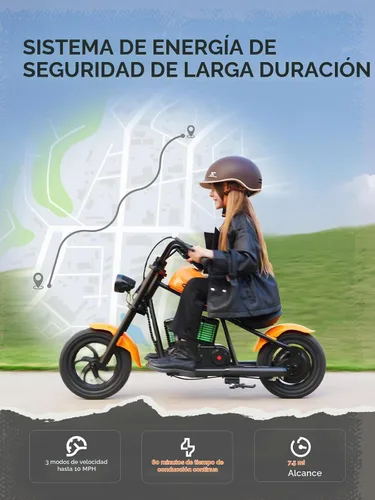 Vista 7 de HYPER GOGO Cruiser 12 Plus - Motocicleta para niños (naranja oscuro)