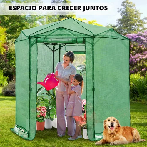 Vista 5 de EAGLE PEAK - Invernadero hexagonal desplegable de 6.6 x 6.6 pies, portátil, para plantas de jardín, para interiores y exteriores, para todo
