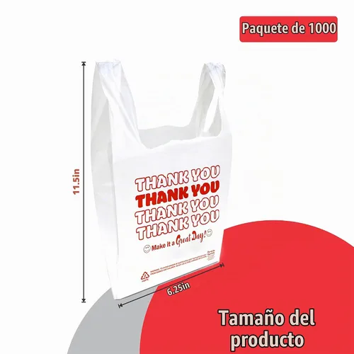 Vista 2 de Bolsas de agradecimiento – Caja de 1,000 unidades (11,5 x 6,25 x 21 pulgadas) -.6mil