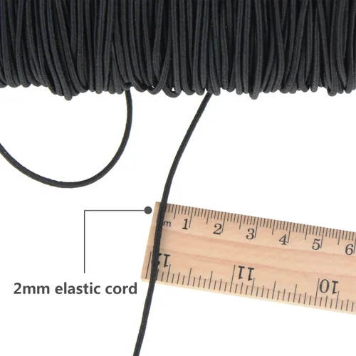 Vista 3 de Outus Cordón elástico de 100 yardas de 0.08 pulgadas para hacer joyas (negro, 0.08 pulgadas)