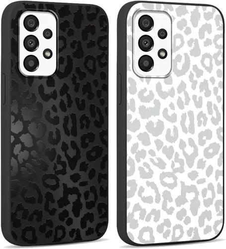 Vista 90 de Pack de 2 fundas con estampado de guepardo para Samsung Galaxy A03s 4G de 6.5", fundas de diseño de patrón de leopardo de lujo, de silicona suave