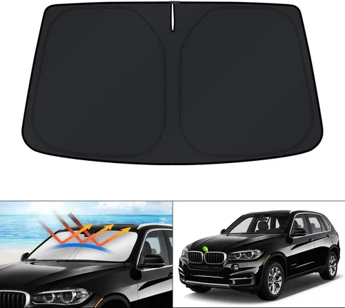 Vista 113 de KUST Parasol para parabrisas para BMW X1 F48 2016, 2017, 2018, 2019, 2020, 2021, 2022, accesorios de ajuste personalizado, parasol plegable