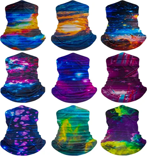Vista 10 de 9 pañuelos para el cuello para mujer, pasamontañas, tubo, máscara facial UV, diadema, para hombre, para esquí, refrescante, paquete de envoltura