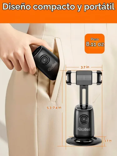 Vista 5 de Rollei Trípode de seguimiento facial automático, soporte de teléfono