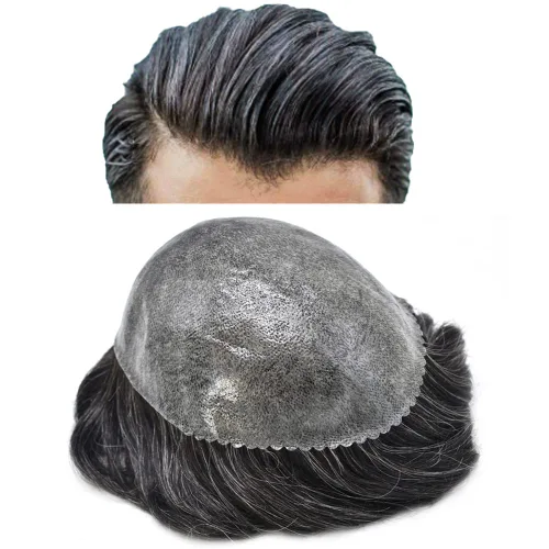 Vista 70 de Extensiones de pelo y tupés para hombre, sistema de cabello humano de poliéster completo para hombre, postizo de repuesto para hombre, protesis