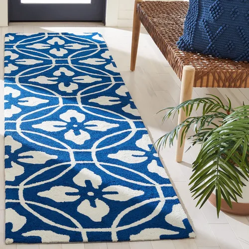 Vista 12 de SAFAVIEH Four Seasons Collection FRS236E - Alfombra de pasillo floral con gancho a mano, 2 pies 3 pulgadas x 8 pies, color chocolate y marfil