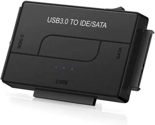 Vista 4 de RUNAAJA Ultra Recovery - Juego de adaptadores de disco duro USB 3.0 a IDE/SATA para discos duros de 2.5" y 3.5" HDD, SSD, DVD, lector universal