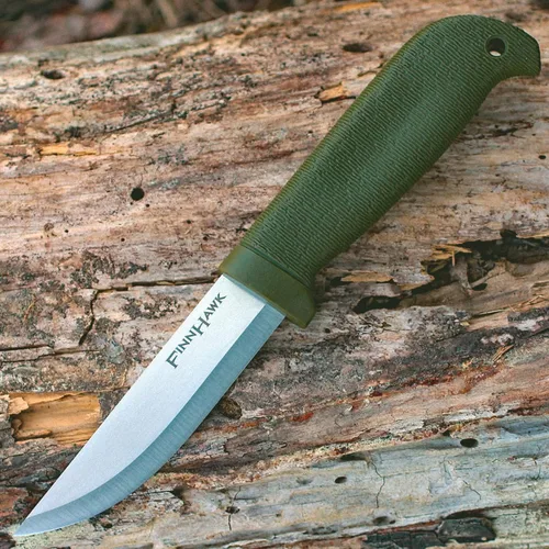 Vista 6 de Cold Steel Finn Hawk 4" Durable Compact German 4116 Steel Fixed Blade Outdoor Bushcraft Game Hunting Utility Knife, 4-1/2" Textured Handle with TPR
