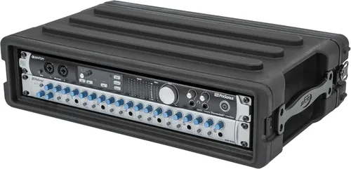 Vista 9 de SKB Estuche Roto Rack 4U Poco Profundo – Protector de equipo de polietileno duradero, apilable, impermeable con pestillos giratorios y patas de goma