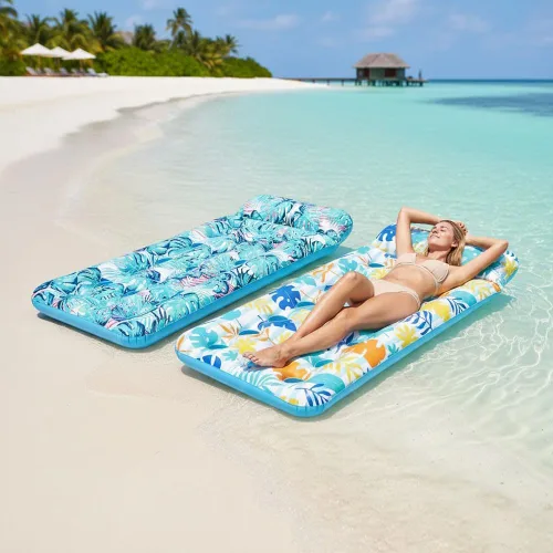 Vista 8 de Paquete de 2 tapetes inflables para piscina, tumbona, juguetes de natación multiusos para fiesta en la piscina, playa de verano, al aire libre