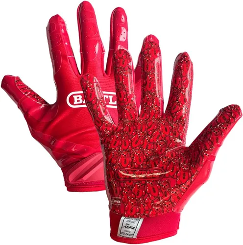 Vista 49 de Battle Sports - Guantes de fútbol americano para receptor abierto con dorso de mano, ultraadherentes y con agarre, antideslizantes, para adultos