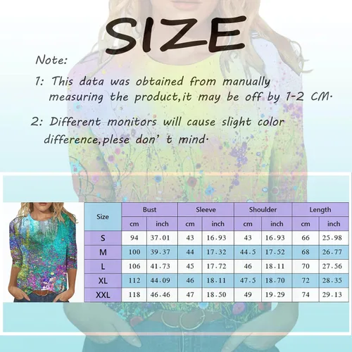 Vista 4 de Camisas para mujer, blusa de moda, camisetas holgadas para mujer