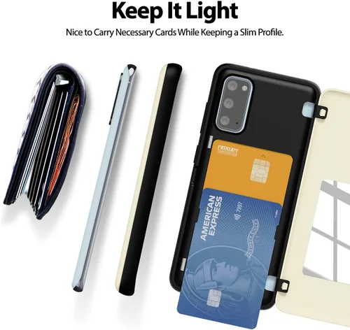 Vista 6 de GOOSPERY Parachoques magnético para puerta compatible con Galaxy S20, tarjetero tipo cartera, cierre automático, protección de doble capa resistente