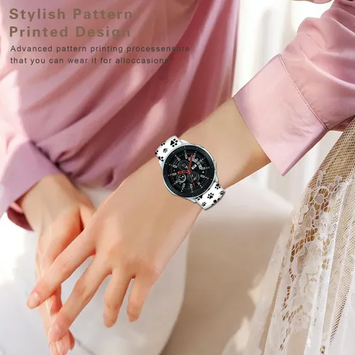 Vista 5 de Correas de reloj de dibujos animados de 0.787 in compatibles con Samsung Galaxy Watch 7/6/5/4 40/1.732 in/Galaxy Watch 1.654 in, correas deportivas
