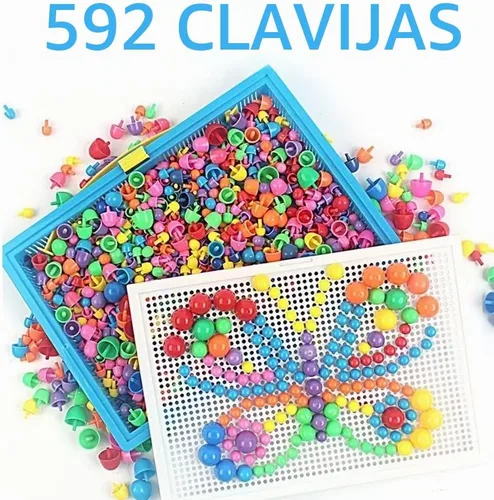 Vista 3 de Rompecabezas de 592 piezas de uñas de hongos de colores mixtos, ladrillos de construcción educativos, juguetes creativos de bricolaje, juegos 3D