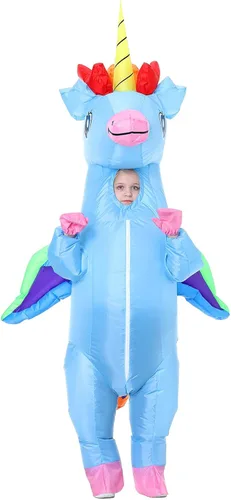 Vista 2 de HSCTEK Disfraz de unicornio inflable unisex para niños