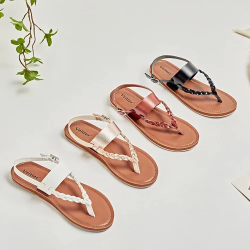 Vista 7 de Veittes Sandalias de mujer - Cómodas sandalias bohemias con cuentas para el verano.
