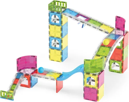 Vista 5 de MAGNA-TILES Rail Racers Max - Juego de construcción magnética de 80 piezas, la marca original de construcción magnética