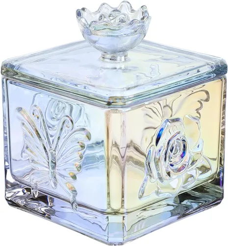 Vista 2 de Gaolinci Phalaenopsis - Tarro de cristal en relieve, frasco de alimentos con tapa