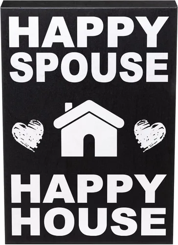 Vista 7 de JennyGems Cartel de Happy Spouse Happy House, regalos divertidos de boda, regalos para parejas, letreros de matrimonio, decoración para parejas