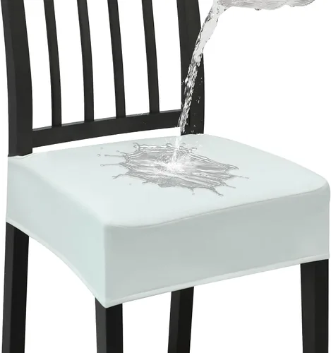 Vista 23 de Fundas para silla de comedor, juego de 2 fundas para sillas de comedor, fundas elásticas de jacquard para sillas de cocina, funda extraíble lavable