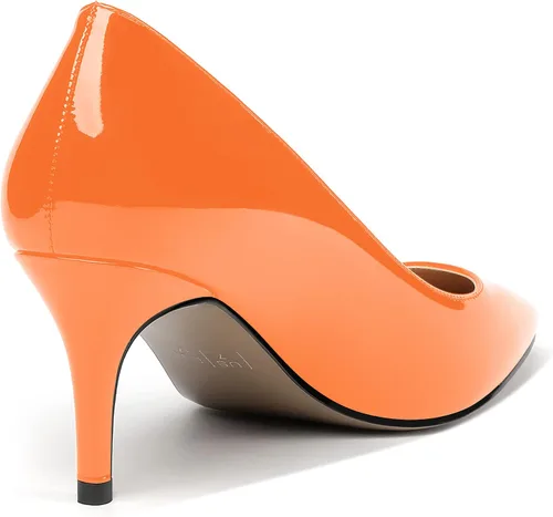 Vista 5 de MERRORI Zapatos de tacón medio con punta cuadrada y charol para mujer, de 2.5 pulgadas