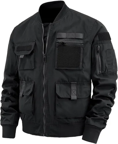Vista 7 de Chaqueta bomber acolchada para hombre, chaqueta militar de vuelo para hombre, chaquetas casuales de otoño, ropa de abrigo ligera de invierno