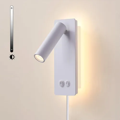 Vista 11 de Lámpara de Pared LED, Luz de Lectura de Cabecera, Enchufable, 3W, Aplique de Pared de Cabecero, Lámpara de Pared Ajustable con Interruptor