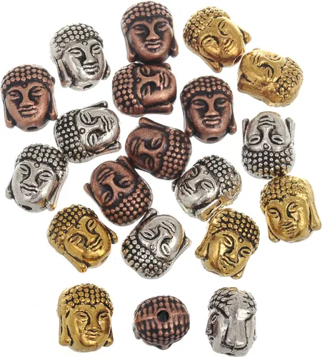 Vista 9 de rubyca Buda pulsera de perlas de conector pequeño Espiritual Espaciador de cobre para joyas, Cobre, 40 PCS