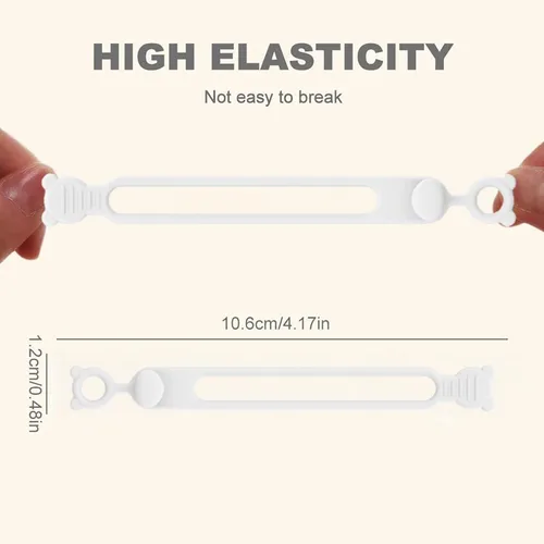 Vista 4 de 10 bridas de silicona reutilizables, correas de alambre elásticas autoadhesivas para gestión de cables, organizador para cables de auriculares