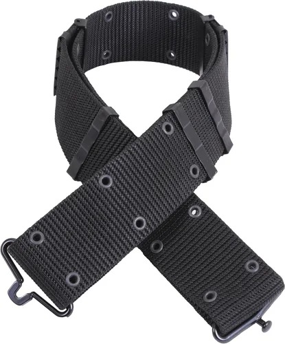 Vista 3 de Rothco Cinturón utilitario con hebillas de metal - Cinturones de servicio uniformes ajustables, Negro, Talla única