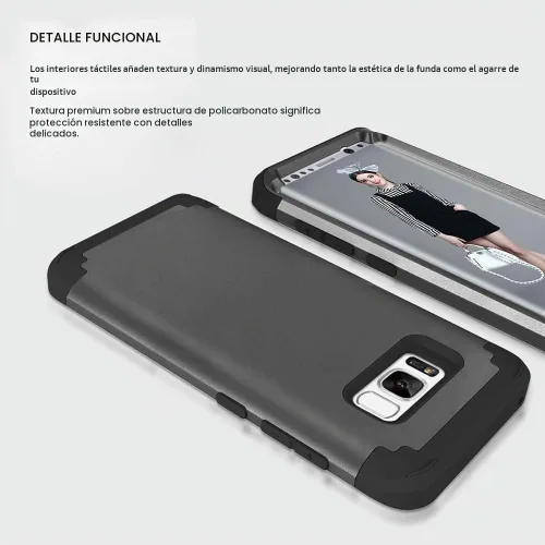 Vista 6 de Funda de teléfono para Samsung Galaxy S8 Plus, cubierta dura, a prueba de golpes, silicona suave, híbrida, tres capas, resistente, accesorios