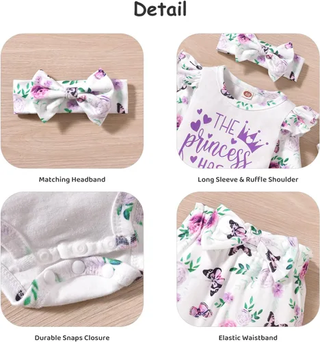 Vista 3 de Aalizzwell Traje floral de manga larga para bebé niña otoño invierno