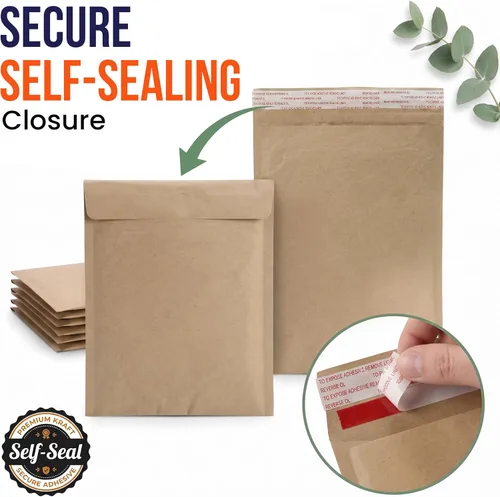 Vista 3 de Sobres acolchados de panal biodegradables y compostables (6 x 10 pulgadas – 250 unidades) sobres de envío de papel con revestimiento hexagonal