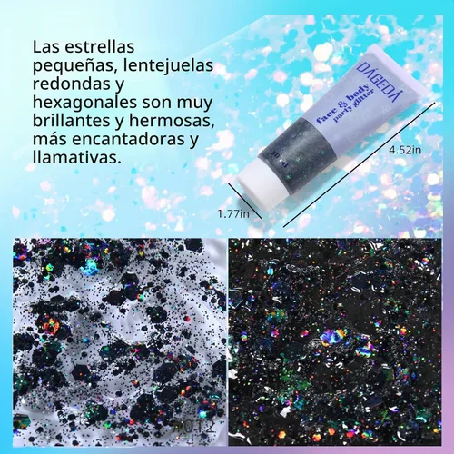 Vista 3 de DAGEDA Gel negro del brillo del cuerpo, accesorios brillantes