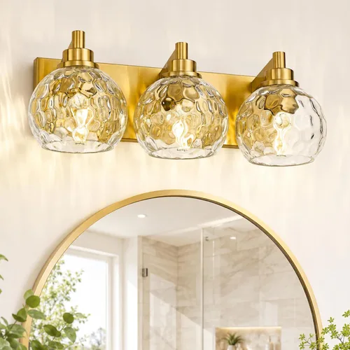 Vista 27 de Accesorios de iluminación de baño, luz de tocador mate negra de 2 luces, apliques de pared modernos con pantalla de globo de vidrio transparente