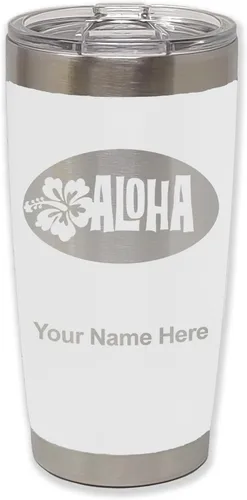 Vista 36 de LaserGram Taza aislada al vacío de 20 onzas, Aloha, grabado personalizado incluido (negro) Engraved Gift, Vacuum Insulated Stainless Steel, Laser