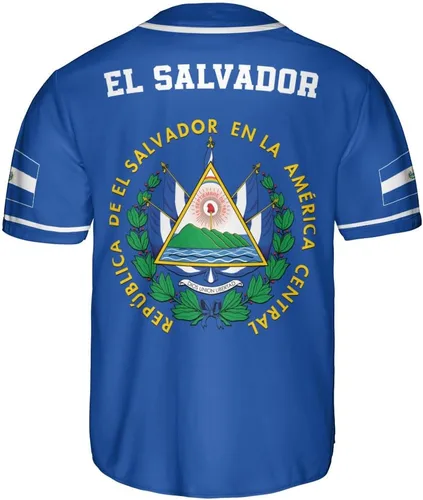 Vista 4 de Camiseta personalizada de béisbol de El Salvador, camiseta de orgullo de la bandera de El Salvador, camiseta salvadoreña, camiseta de El Salvadoreña