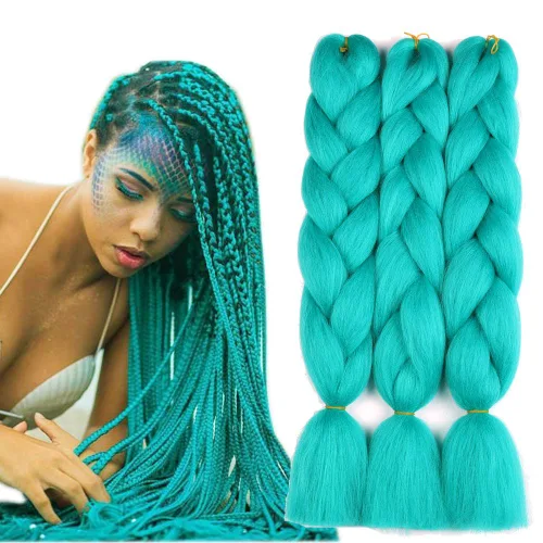 Vista 10 de Extensiones de cabello de trenzas jumbo, 3 unidades, color negro puro, 24 pulgadas, 3.53 oz/unidad para trenzado de caja torcida (1B negro)