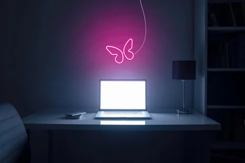 Vista 5 de ADVPRO Señal de neón LED del silicón de la flexión del sitio de la muchacha de la mariposa - azul - st16s33-fnu0020-b